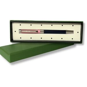 kate spade NEW YORK Pen Ballpoint "Colorblock" Pink/Blue BRAND-NEW w/tag/box